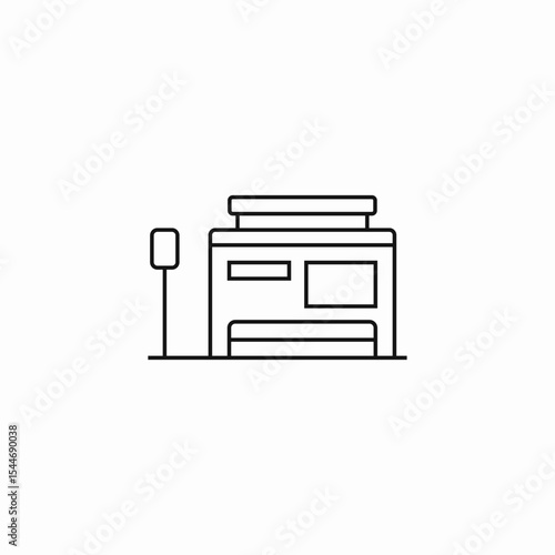 shop counter building icon sign vector