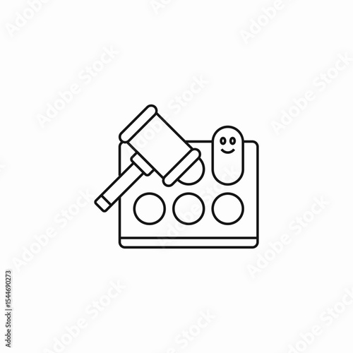 whack mole game icon sign vector
