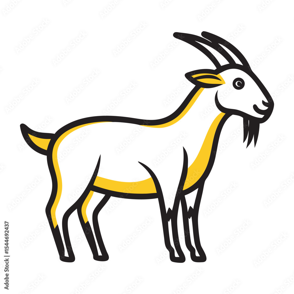 Obraz premium Goat vector art illustration.