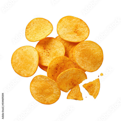 potato chips isolated on white