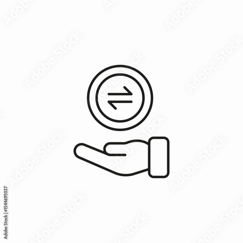 hand exchange currency icon sign vector