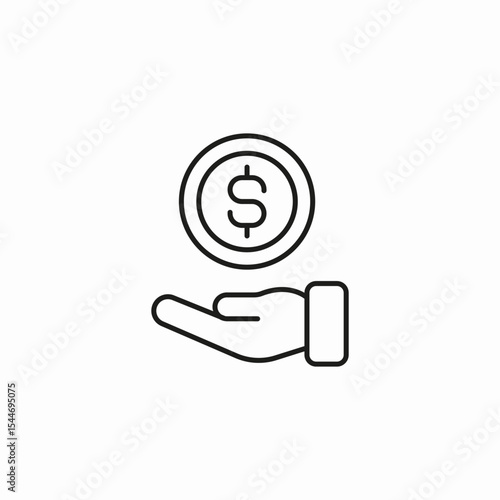 hand receiving money icon sign vector