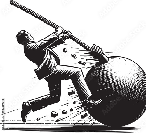 Navigating challenges: A dynamic encounter with a wrecking ball