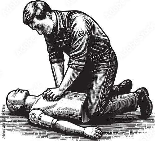 CPR training demonstration, showcasing the life-saving technique
