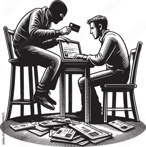 Online credit card fraud and data theft scheme in a realistic wo