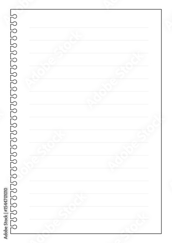 Blank loose leaf paper with lines