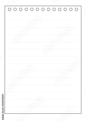 Blank loose leaf paper with lines
