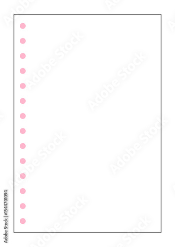 Blank loose leaf paper sheet