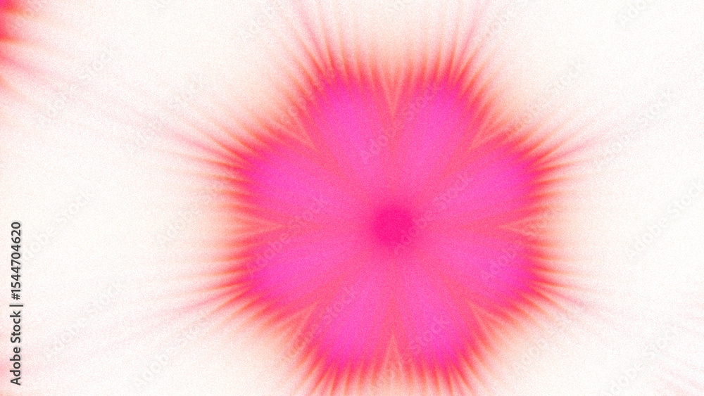 Obraz premium Abstract Radiant Burst with Soft Grain Texture, Symmetrical Glow Pattern in Psychedelic Style, Radiating Circular Abstract with Subtle Noise, Kaleidoscopic Starburst with Gradient Flow