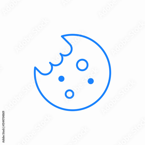 bitten cookie icon sign vector