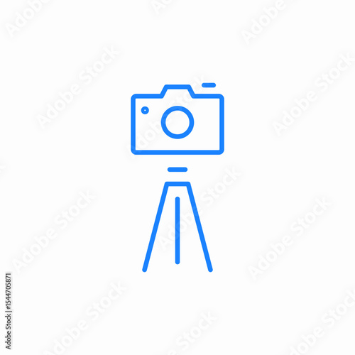 camera on tripod icon sign vector