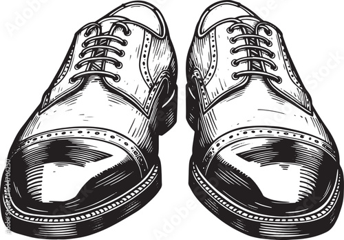 Elegant hand-drawn illustration of a pair of classic men's dress