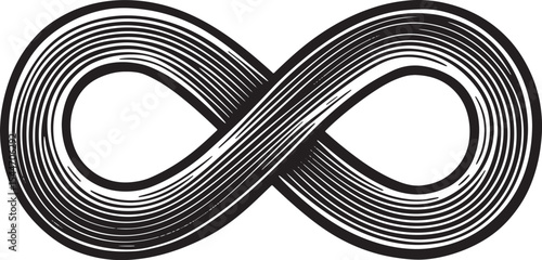 Monochrome infinity symbol illustration representing eternity an