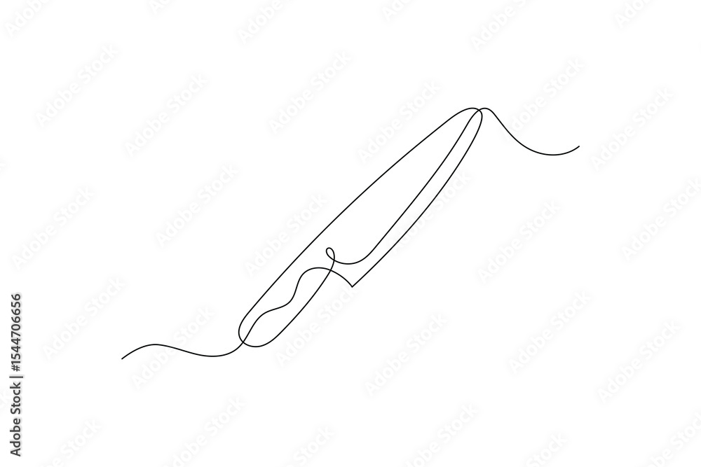 Obraz premium Fork and knife in continuous line art style Line drawing silhouette of cutlery Vector illustration design