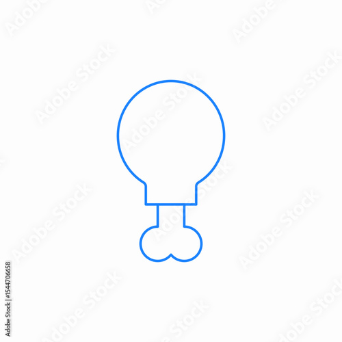 chicken leg icon sign vector