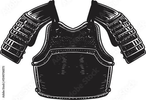 Detailed Illustration of a Traditional Japanese Kendo Armor on W