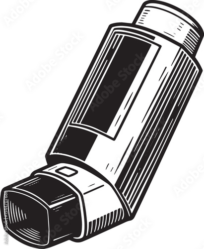 Illustration of an inhaler device, perfect for medical or health