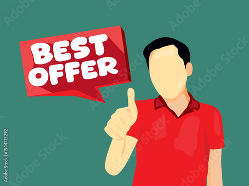 Illustrtion promotion big sale and special discount people anouncment flat design and creative vector design marketing