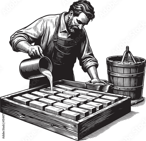 Artisanal Soap Maker Handcrafting Natural Soap Bars with Care in