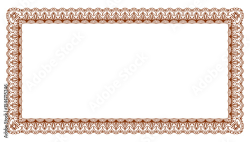 Rectangle golden certificate border pattern line photo frame islamic wedding invitation background with mandala squire frame	