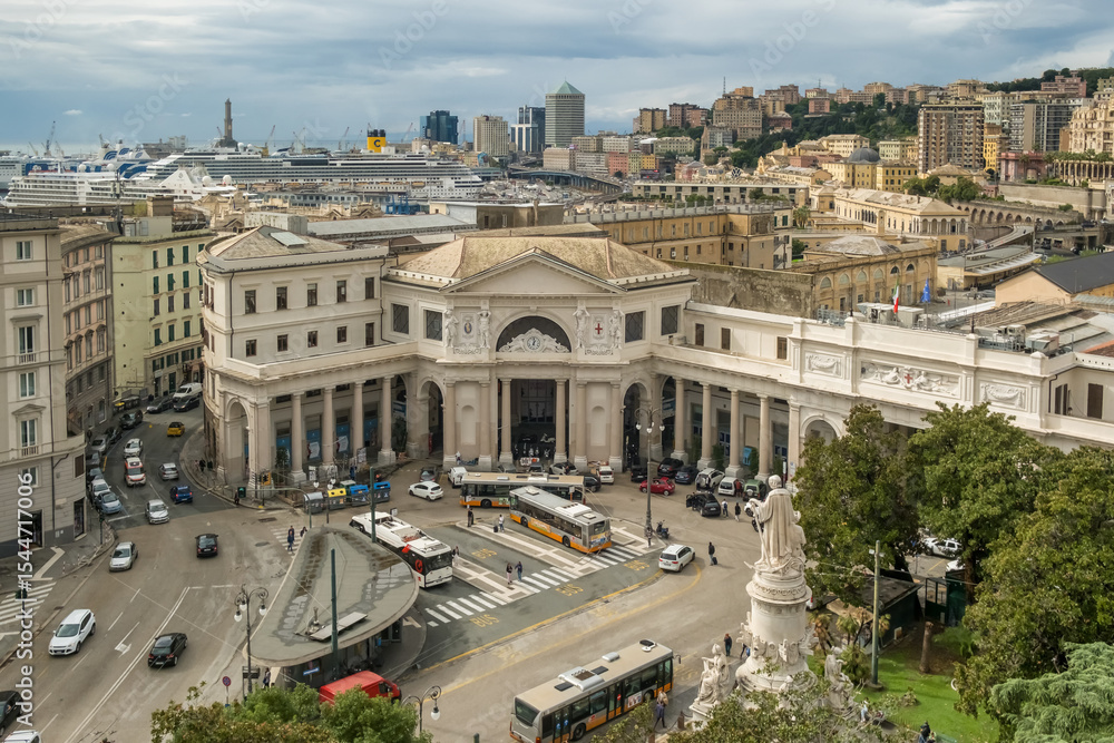 Fototapeta premium Cityscape of the Genova city, capital of the Italian region of Liguria, northern Italy