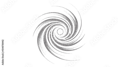 Abstract spiral swirl made of scattered black dots