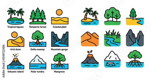 Paleoenvironment Vector Icons