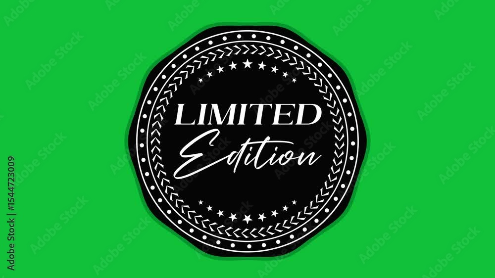 limited edition Green Screen motion Graphics Video black Badge in luxury typography for marketing