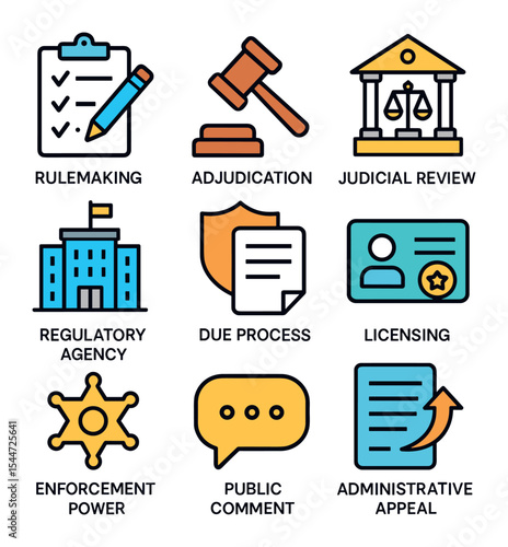 Administrative Law Icons Grid
