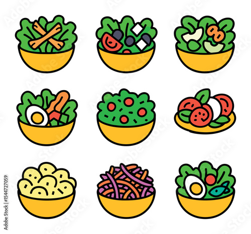 Colorful Salad Icons