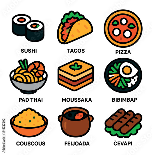 World Cuisine Icons