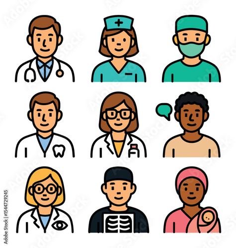 Healthcare Professionals Icons
