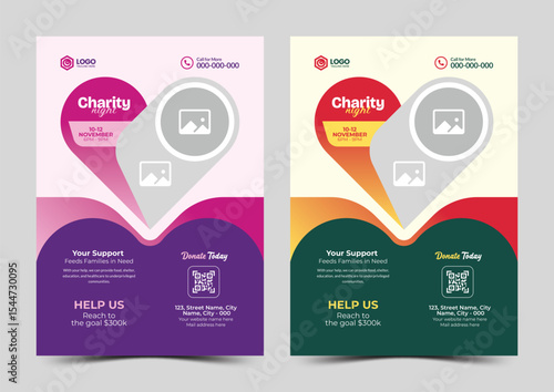 Creative charity flyer template for fundraising and donation events