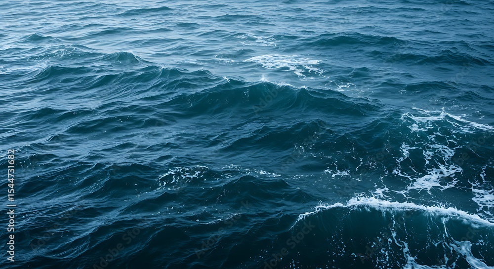 Fototapeta premium Ocean Waves Deep Blue Water Texture Background