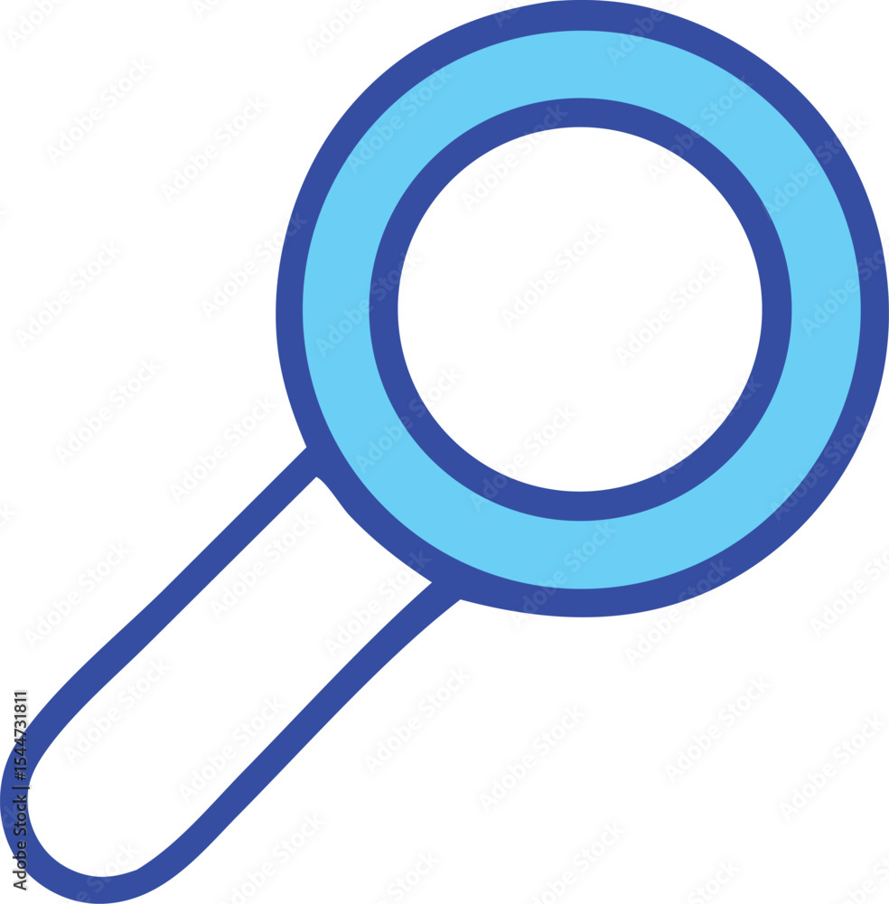 A simple blue and light blue magnifying glass icon illustration A simple blue and light blue magnifying glass icon illustration