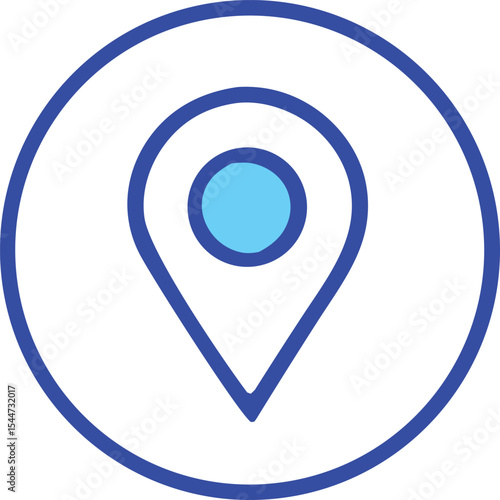 Free Download Blue circular location pin icon simple and modern design for maps and navigation - GFXLoad