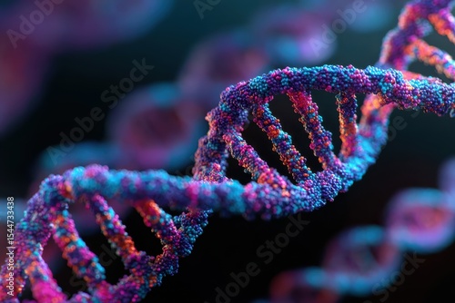 Dna double helix model for genetic research. Molecular structures in biotechnology. Laboratory insights into chromosomes and gene editing techniques