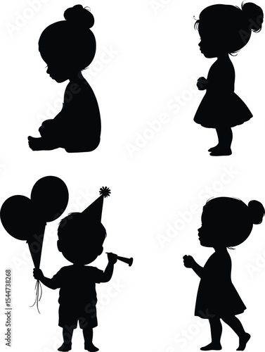 Illustration set boy and gril against a light beige background.