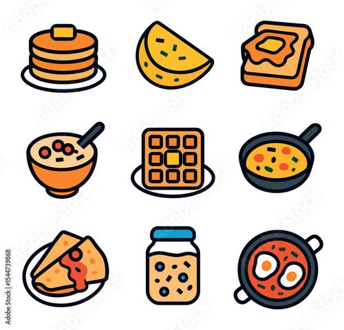 Breakfast Icons Grid