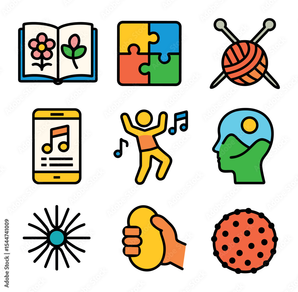 Fototapeta premium Stress Relief Icons