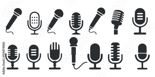 Microphone Icon Set for Audio and Podcasting- mic, mike, microphone, mic icon, microphone icon, mike icon.