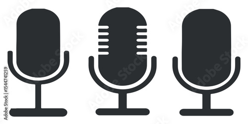 Microphone Icon Set for Audio and Podcasting- mic, mike, microphone, mic icon, microphone icon, mike icon.