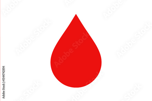 A red blood drop icon is depicted in vector form against a white background