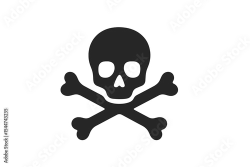 Vector illustration of a skull and crossbones symbol on a white background