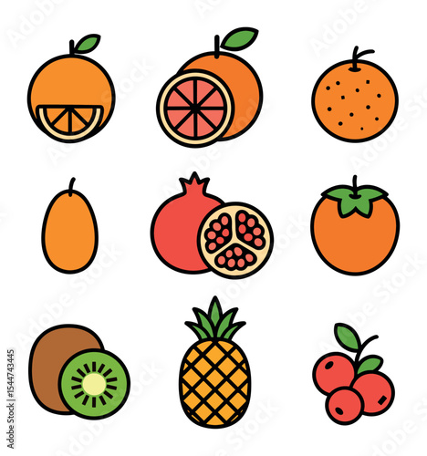 Winter Fruit Icons