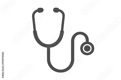 A stethoscope, an iconic medical symbol, is depicted in isolation on a white background as a vector illustration