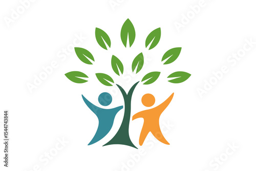 The terms people, tree, leaf, ecology, nature, logo, wellness, healthy, and life are all interconnected