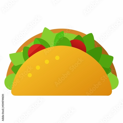 Simple taco illustration isolated on white background