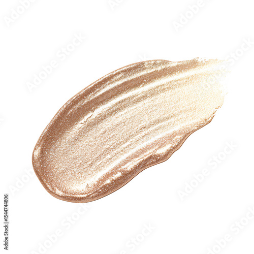 Shimmering gold cosmetic swatch on black background Closeup of luxurious golden cream texture for beauty and makeup product concept