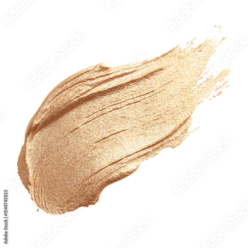 Golden shimmering highlighter swatch on black background Luxurious beauty product texture for makeup, cosmetics, and skincare